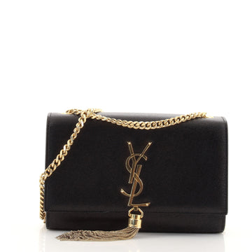 Saint Laurent Classic Monogram Tassel Crossbody Bag Grainy Leather Small