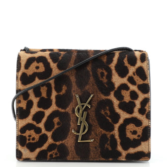 Saint Laurent Classic Monogram Double Side Flap Bag Printed Pony Hair Mini