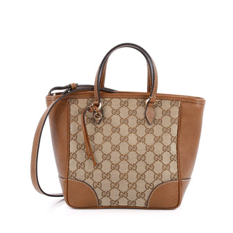 Gucci Bree Top Handle Bag GG Canvas with Leather Small