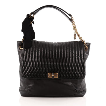 Lanvin Happy Shoulder Bag Quilted Leather XL