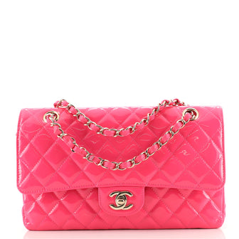 Chanel Classic Double Flap Bag Quilted Patent Medium