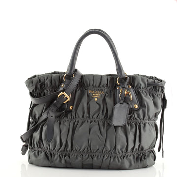 Prada Gaufre Convertible Tote Tessuto Large