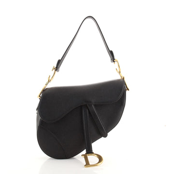Christian Dior Saddle Handbag Leather Medium