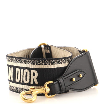 Christian Dior Logo Shoulder Strap Embroidered Canvas