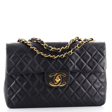 Chanel Vintage Classic Single Flap Bag Quilted Lambskin Maxi