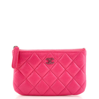 Chanel Classic O Case Pouch Quilted Caviar Mini