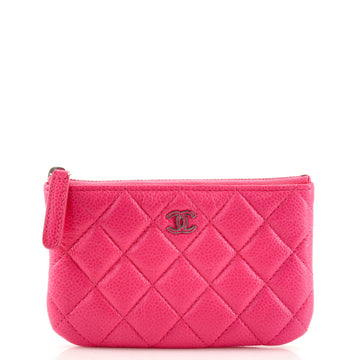 Chanel Classic O Case Pouch Quilted Caviar Mini