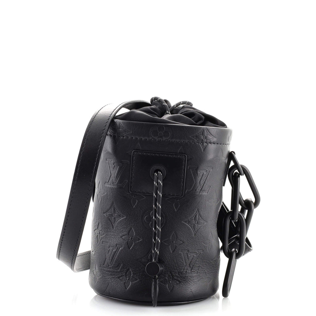 Louis Vuitton Chalk Nano Bag Monogram Shadow Leather Black 138633128