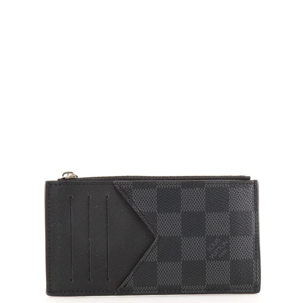 card holder with chain leather black phw – L'UXE LINK