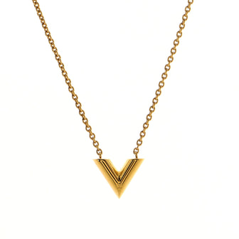 Louis Vuitton Essential V Necklace Golden Metal