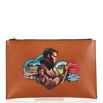 Christian Dior Homme Zip Pouch Printed Leather