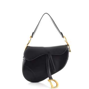 Christian Dior Saddle Handbag Leather Medium