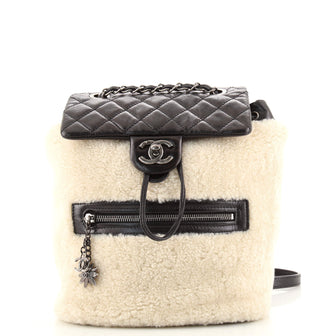 Chanel Mountain Backpack Shearling with Quilted Calfskin Small