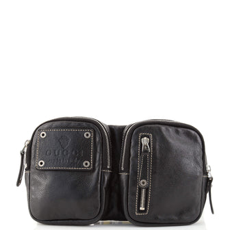 Gucci Crest Double Belt Bag Leather