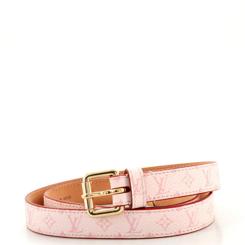 Louis Vuitton Ultra Rare Cherry Blossom Pink Monogram Belt 70/28 860753 For  Sale at 1stDibs