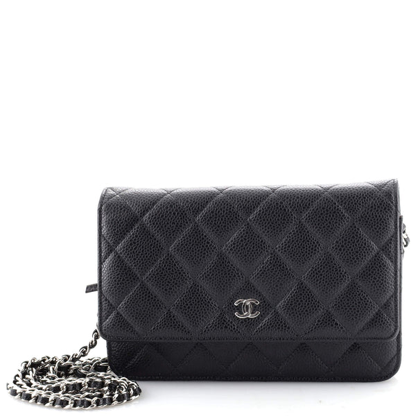 CHANEL Caviar Quilted Wallet on Chain WOC Black 1304884