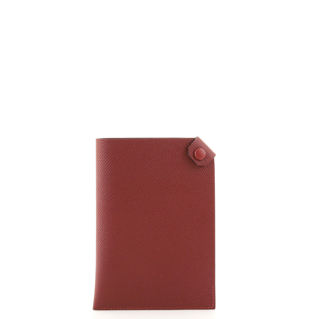 Hermes Tarmac Passport Holder Leather Red 138633330