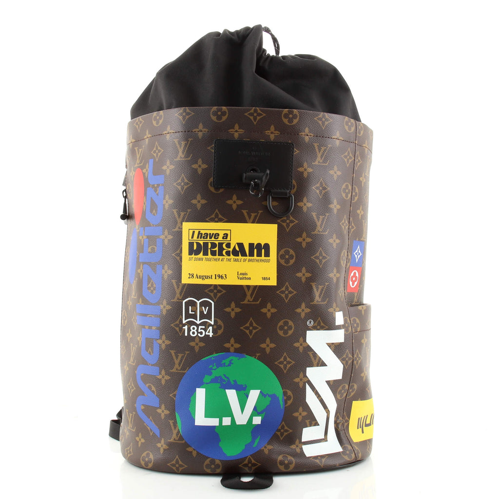 Louis Vuitton Chalk Backpack Monogram Logo Story Brown in Canvas