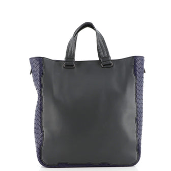 Bottega Veneta Front Zip Pocket Tote Leather with Intrecciato Detail Medium
