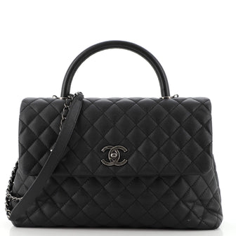 Chanel Coco Top Handle Bag Quilted Caviar Medium
