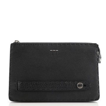 Fendi Selleria Zip Clutch Leather Small