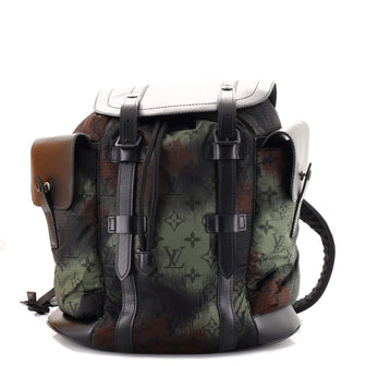 Louis Vuitton Christopher Backpack Camouflage Monogram PM Black