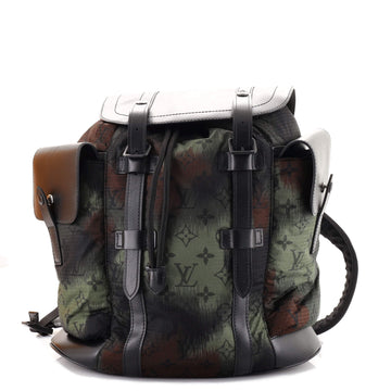 Louis Vuitton Christopher Backpack Limited Edition Camouflage Monogram Nylon with Leather PM