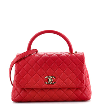 Chanel Coco Top Handle Bag Quilted Caviar Small