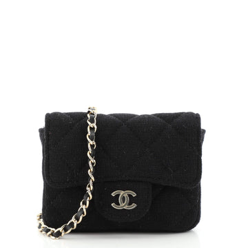 Chanel Classic Flap Card Holder on Chain Quilted Jersey Mini
