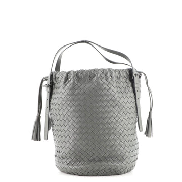 Bottega Veneta Drawstring Tassel Bucket Bag Intrecciato Nappa Small