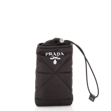 Prada Logo Drawstring Phone Pouch Re-Nylon