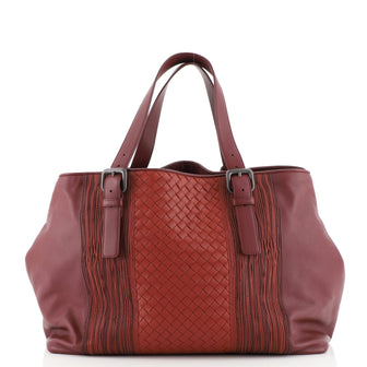 Bottega Veneta Belted Tote Leather with Braided Intrecciato Detail