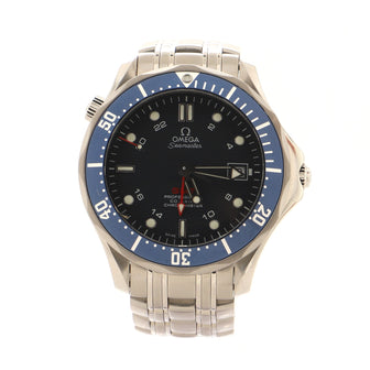 Omega Seamaster Professional Diver 300M Co-Axial Chronometer GMT Automatic Watch Stainless Steel 41