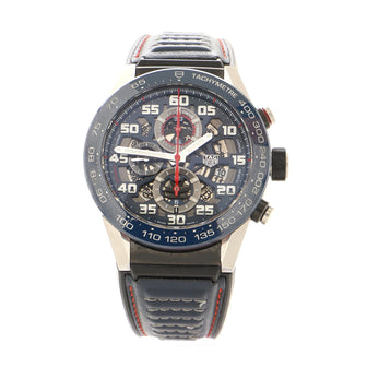 Tag Heuer Carrera Automatic Watch Stainless Steel and Ceramic and Rubber and Leather 45