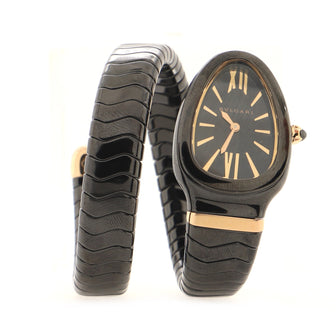 Bvlgari Serpenti Spiga Quartz Watch Ceramic with Rose Gold 23