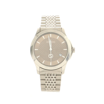 Gucci G-Timeless Diamante Date Quartz Watch Stainless Steel 38