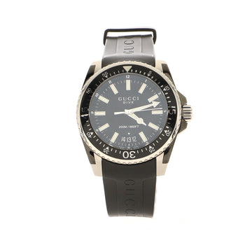 Gucci Dive 200M Quartz Watch Stainless Steel and Rubber 45