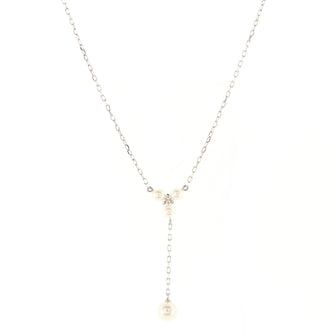 Mikimoto Drop Pendant Necklace 18K White Gold with Pearls