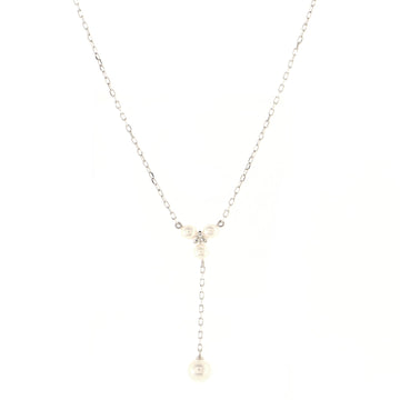 Mikimoto Drop Pendant Necklace 18K White Gold with Pearls