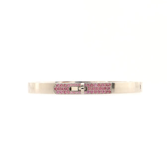 Hermes Kelly Bracelet 18K White Gold with Pink Sapphires Small