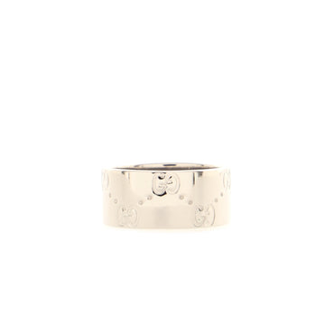 Gucci Icon Band Ring 18K White Gold 9mm