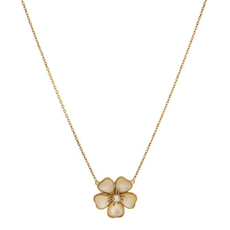 Van Cleef & Arpels Mimi Nerval Pendant Necklace 18K Yellow Gold with Diamond and Mother of Pearl
