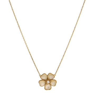 Van Cleef & Arpels Mimi Nerval Pendant Necklace 18K Yellow Gold with Diamond and Mother of Pearl