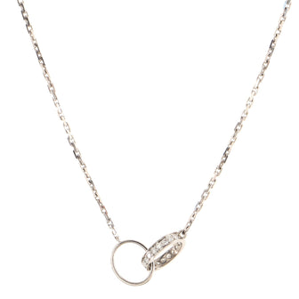 Cartier Love Interlocking Necklace 18K White Gold and Diamonds