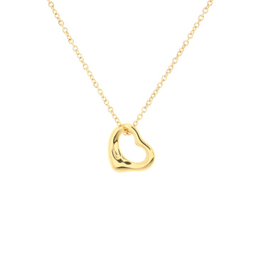 Tiffany & Co. Elsa Peretti Open Heart Pendant Necklace 18K Yellow Gold 11mm