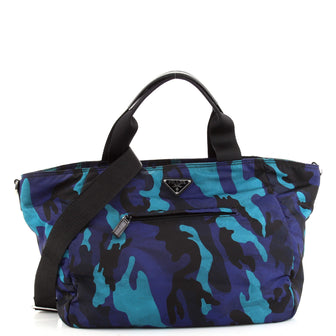 Prada Convertible Camouflage Pocket Tote Tessuto Large