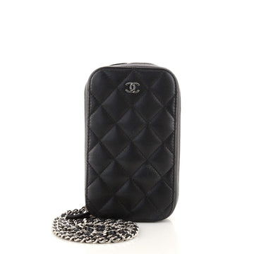 Chanel Zip Around Phone Case with Chain Quilted Caviar