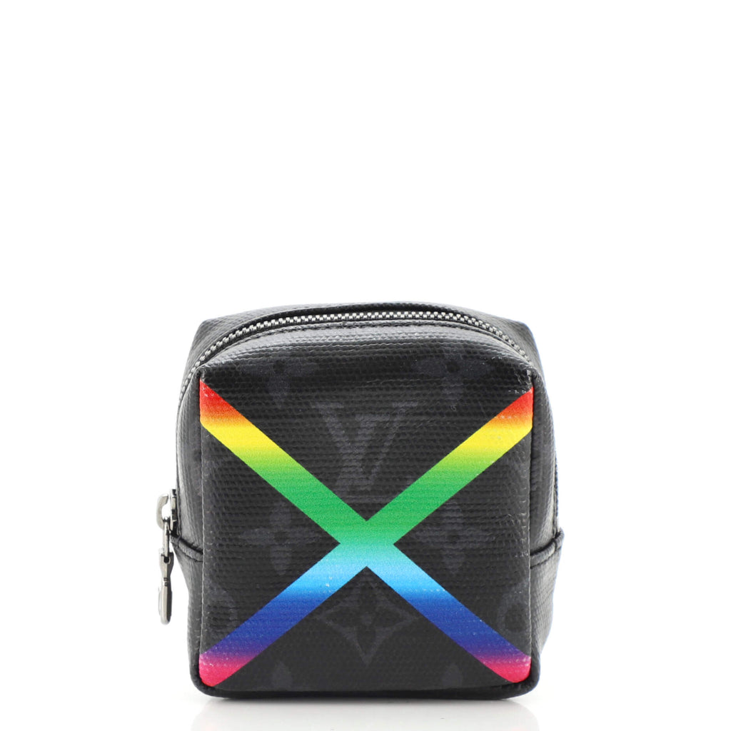 Louis Vuitton Box Pouch Bag Charm Monogram Eclipse Rainbow in