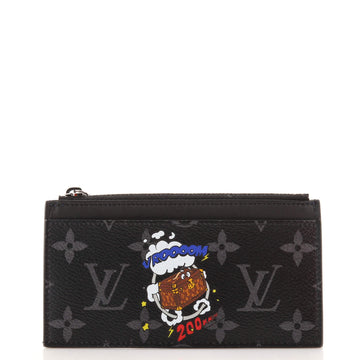 Louis Vuitton Coin Card Holder Limited Edition Comic Trunk Printed Monogram Eclipse Canvas