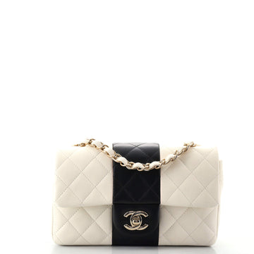 Chanel Bicolor Classic Single Flap Bag Quilted Lambskin Mini
